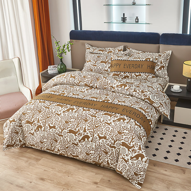 Roupa de Cama de Luxo Completa em Algodão 4 pçs