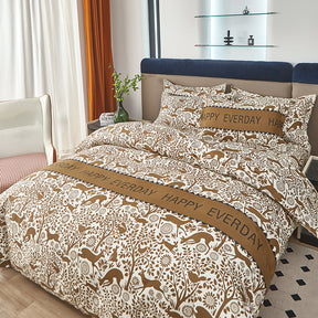 Roupa de Cama de Luxo Completa em Algodão 4 pçs
