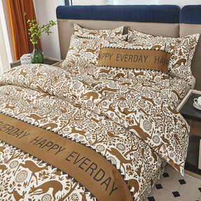 Roupa de Cama de Luxo Completa em Algodão 4 pçs